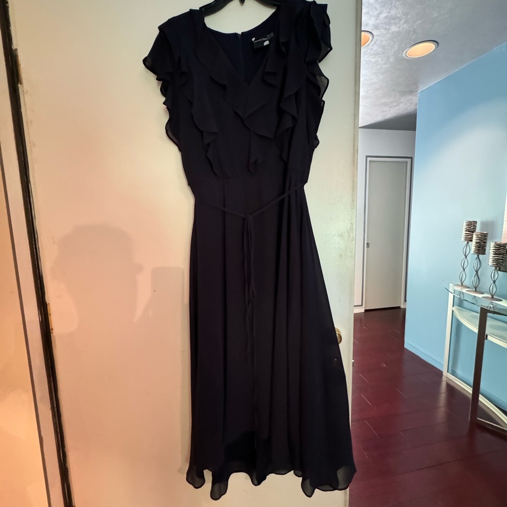 Maison Tara navy midi dress